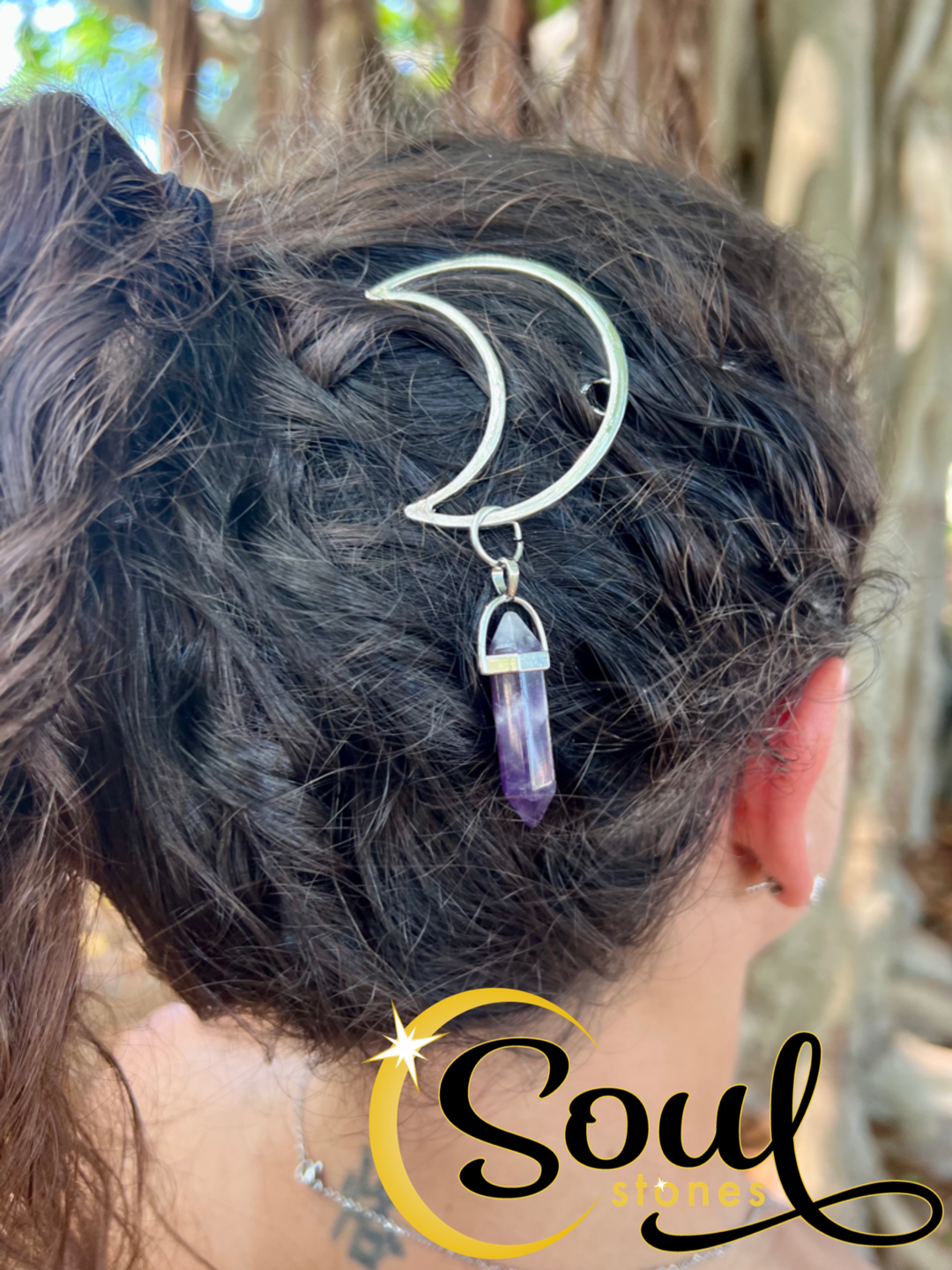Clear Quartz Side Moon Clip