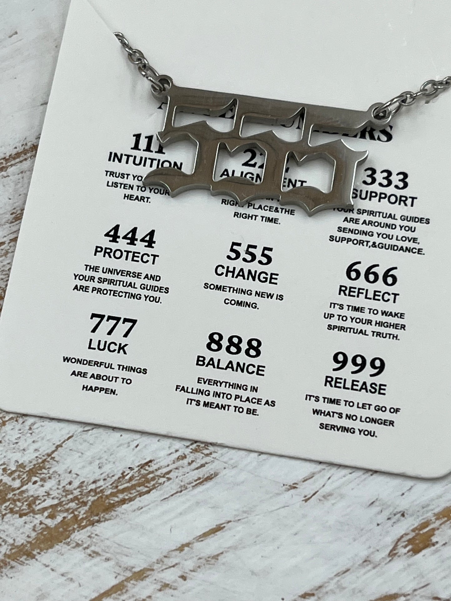 555 Angel Number Necklace - Silver