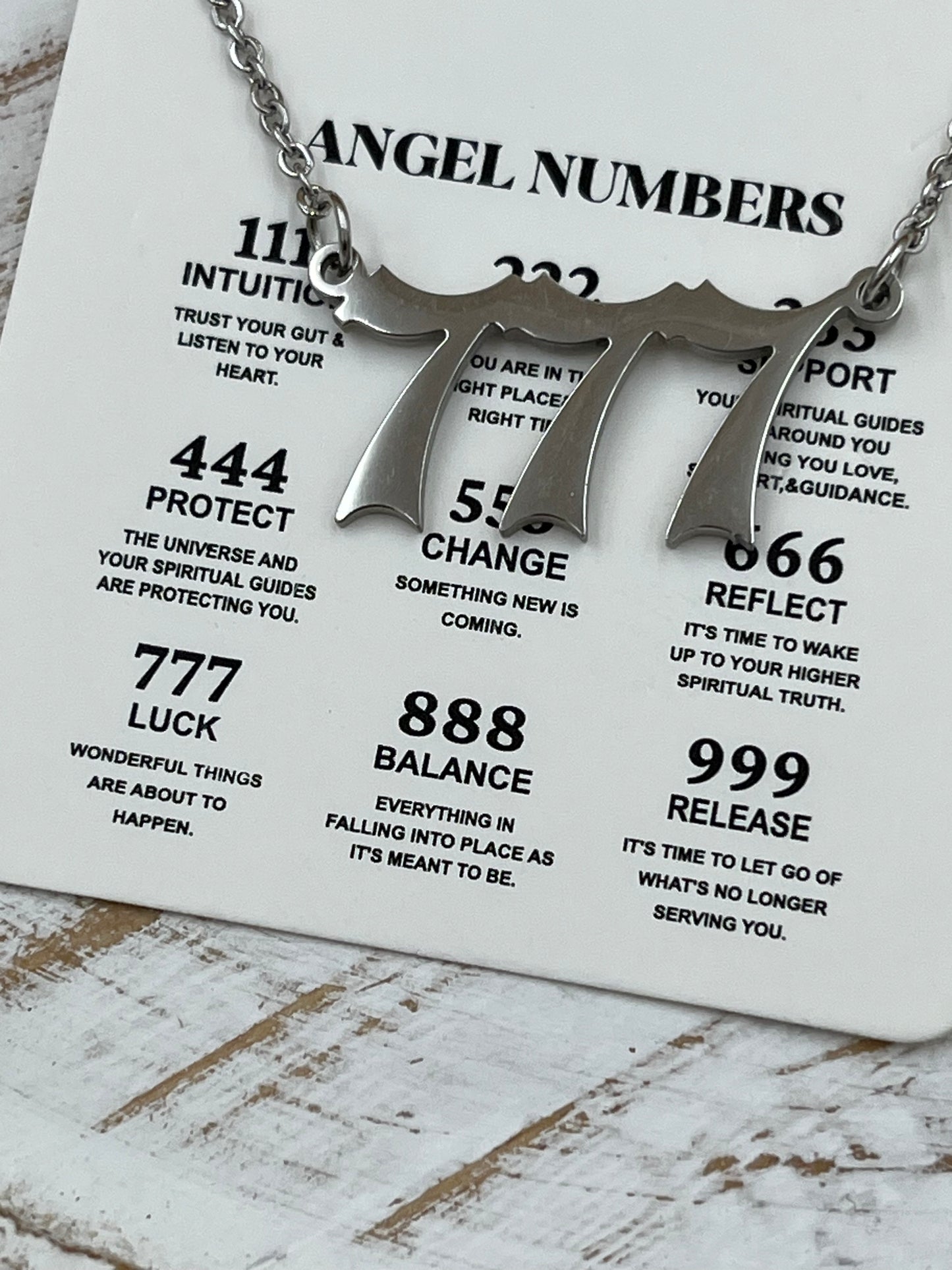 777 Angel Number Necklace - Silver