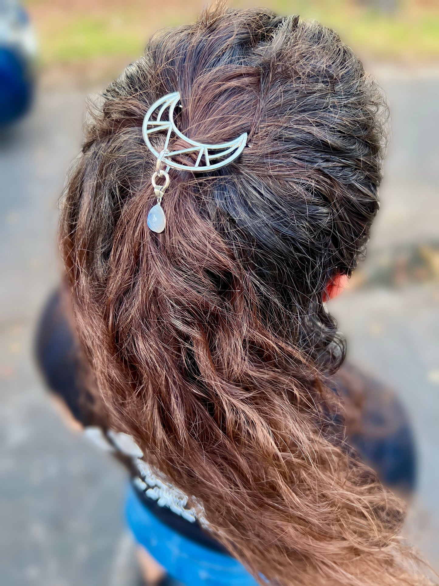 Half Moonstone Hair Clip
