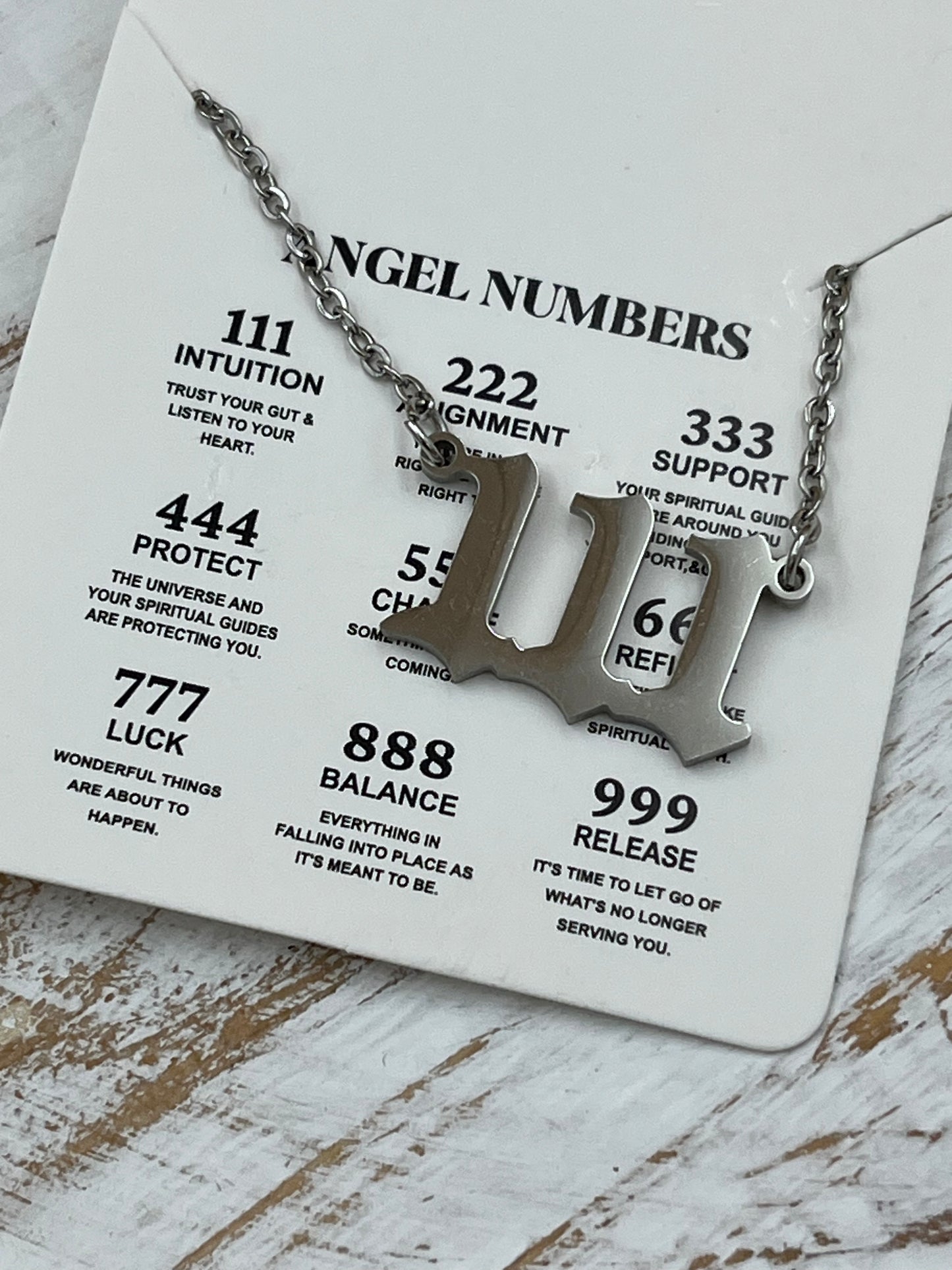 111 Angel Number Necklace - Silver